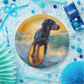 Bluetick Coonhound Beach Surfmalerei Pappteller (Party)