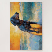 Bluetick Coonhound Beach Surfmalerei Puzzle (Vertikal)