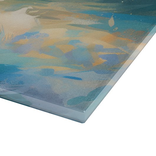 Bluetick Coonhound Beach Surfmalerei Schneidebrett (Ecke)