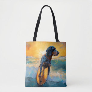 Bluetick Coonhound Beach Surfmalerei Tasche