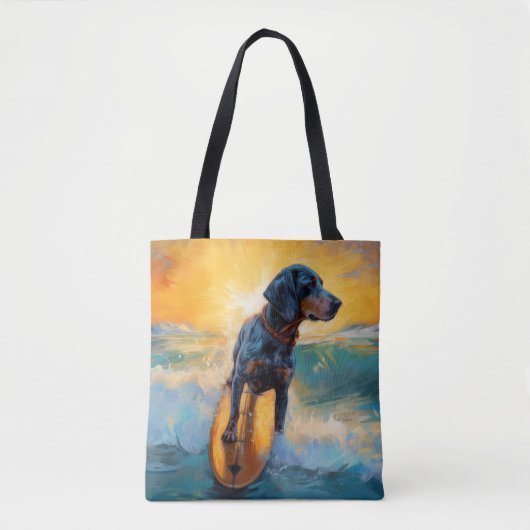 Bluetick Coonhound Beach Surfmalerei Tasche (Vorderseite)