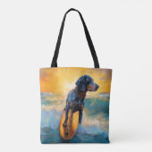 Bluetick Coonhound Beach Surfmalerei Tasche (Rückseite)