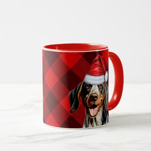 Bluetick Coonhound Buffalo Holiday Kariert Weihnac Tasse (VorderseiteRechts)