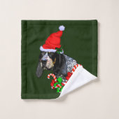 Bluetick Coonhound Christmas Badhandtuch Set (Waschlappen)