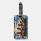 Bluetick Coonhound Christmas Boat Holiday Gepäckanhänger (Rückseite vertikal)