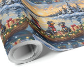 Bluetick Coonhound Christmas Boat Holiday Geschenkpapier (Rolleneckpunkt)