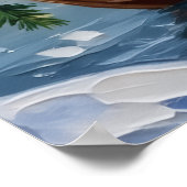 Bluetick Coonhound Christmas Boat Holiday Poster (Ecke)