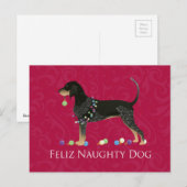 Bluetick Coonhound Christmas Feiertagspostkarte (Vorne/Hinten)