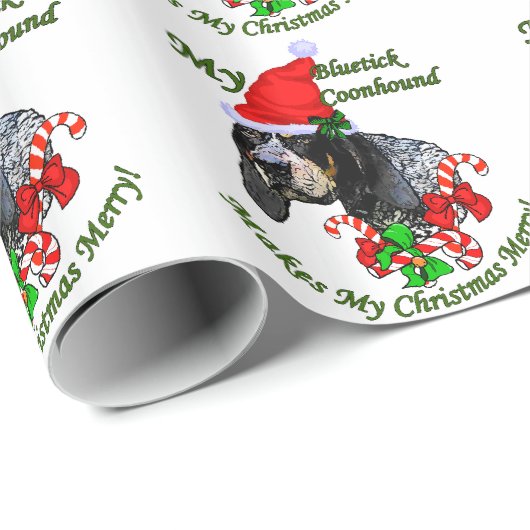 Bluetick Coonhound Christmas Geschenkpapier (Rolleneckpunkt)