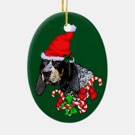 Bluetick Coonhound Christmas Keramikornament (Hinten)