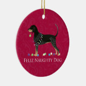 Bluetick Coonhound Christmas Keramikornament (Rechts)