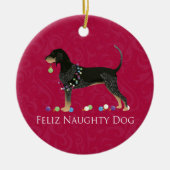 Bluetick Coonhound Christmas Keramikornament (Vorne)