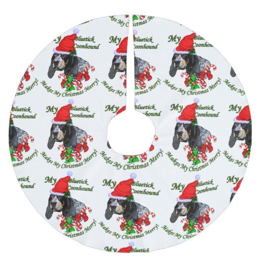 Bluetick Coonhound Christmas Polyester Weihnachtsbaumdecke (Vorderseite)