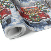 Bluetick Coonhound Christmas Red Truck Holiday Geschenkpapier (Rolleneckpunkt)