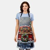 Bluetick Coonhound Christmas Red Truck Holiday Schürze (Getragen)