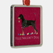 Bluetick Coonhound Christmas Silbernes Ornament (Rechts)