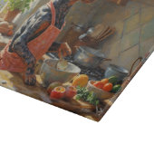 Bluetick Coonhound Cooking in Kitchen Schneidebrett (Ecke)