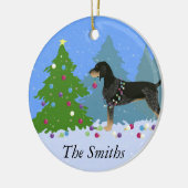 Bluetick Coonhound Dekorieren Weihnachtsbaum Keramik Ornament (Links)