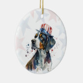 Bluetick coonhound Dog, 4th of july Personalized Keramik Ornament (Rechts)