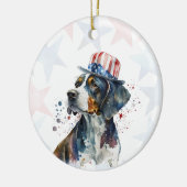 Bluetick coonhound Dog, 4th of july Personalized Keramik Ornament (Links)