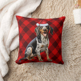 Bluetick Coonhound Dog Buffalo Kariert Weihnachten Kissen