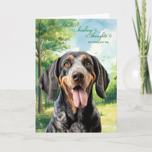 Bluetick Coonhound Dog Country Meadow Get Well Karte (Vorderseite)