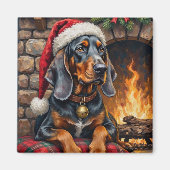 Bluetick Coonhound Dog Cozy Lodge Christmas Magnet (Vorne)
