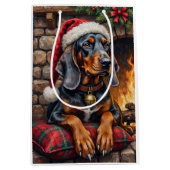 Bluetick Coonhound Dog Cozy Lodge Christmas Mittlere Geschenktüte (Vorderseite)
