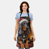 Bluetick Coonhound Dog Cozy Lodge Christmas Schürze (Getragen)