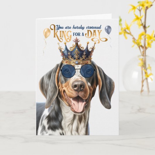 Bluetick Coonhound Dog King for Day Funny Birthday Karte (Gelbe Blume)