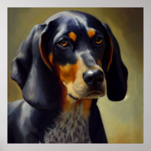 Bluetick Coonhound Dog Poster
