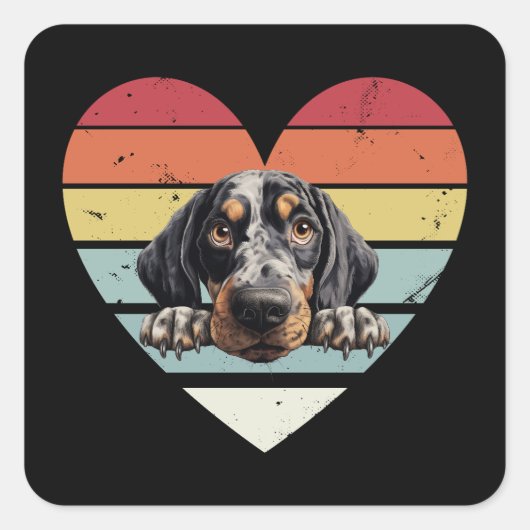 Bluetick Coonhound Dog Quadratischer Aufkleber (Vorderseite)