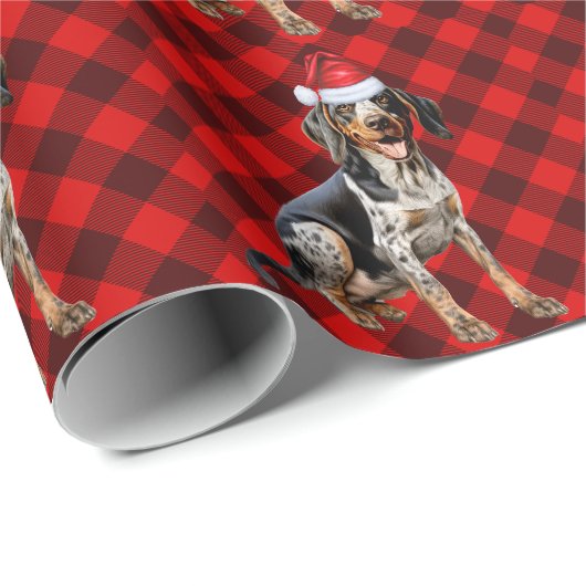 Bluetick Coonhound Dog Red Buffalo Kariert Weihnac Geschenkpapier (Rolleneckpunkt)