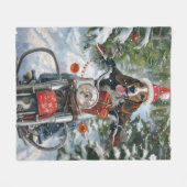Bluetick Coonhound Dog Riding Motorrad Weihnachten Fleecedecke (Vorderseite (Horizontal))