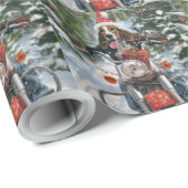 Bluetick Coonhound Dog Riding Motorrad Weihnachten Geschenkpapier (Rolleneckpunkt)