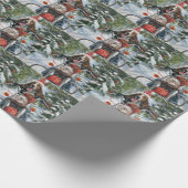 Bluetick Coonhound Dog Riding Motorrad Weihnachten Geschenkpapier (Ecke)