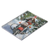 Bluetick Coonhound Dog Riding Motorrad Weihnachten Notizblock (Linke Seite)