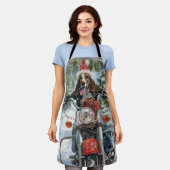 Bluetick Coonhound Dog Riding Motorrad Weihnachten Schürze (Getragen)