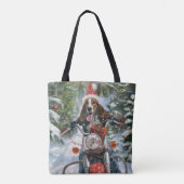 Bluetick Coonhound Dog Riding Motorrad Weihnachten Tasche (Rückseite)