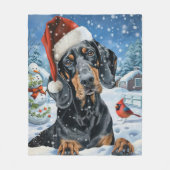 Bluetick Coonhound Dog Winter Wonderland Weihnacht Fleecedecke (Vorderseite)