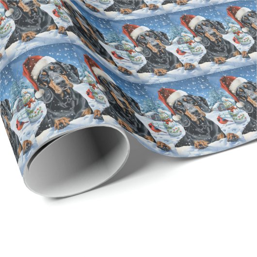 Bluetick Coonhound Dog Winter Wonderland Weihnacht Geschenkpapier (Rolleneckpunkt)