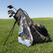 Bluetick Coonhound Dog Winter Wonderland Weihnacht Golfhandtuch (Gras)