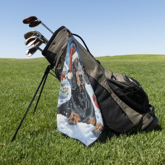 Bluetick Coonhound Dog Winter Wonderland Weihnacht Golfhandtuch (Gras)