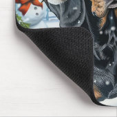 Bluetick Coonhound Dog Winter Wonderland Weihnacht Mousepad (Ecke)