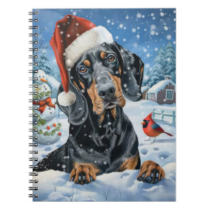 Bluetick Coonhound Dog Winter Wonderland Weihnacht Notizblock
