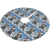 Bluetick Coonhound Dog Winter Wonderland Weihnacht Polyester Weihnachtsbaumdecke (Schrägansicht)