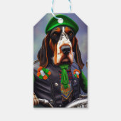 Bluetick Coonhound Fahrrad St. Patrick's Day Geschenkanhänger (Vorderseite)