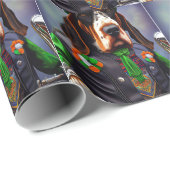 Bluetick Coonhound Fahrrad St. Patrick's Day Geschenkpapier (Rolleneckpunkt)
