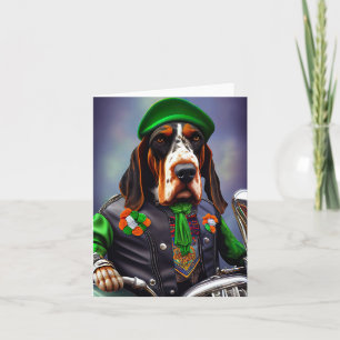 Bluetick Coonhound Fahrrad St. Patrick's Day Karte