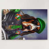 Bluetick Coonhound Fahrrad St. Patrick's Day Puzzle (Horizontal)